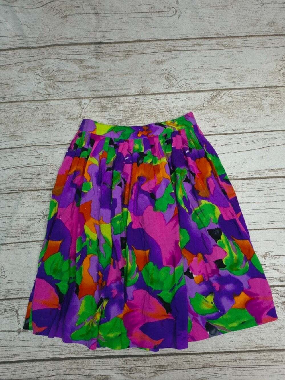 Regalia Vintage Bright Multicolor Abstract Print Skirt Size 8